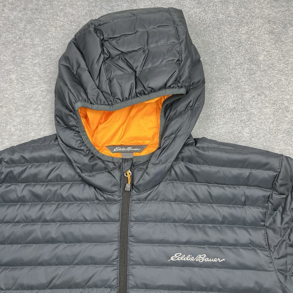 Eddie Bauer Men's Black Hooded Packable Down Jacket - Picture 2 of 12